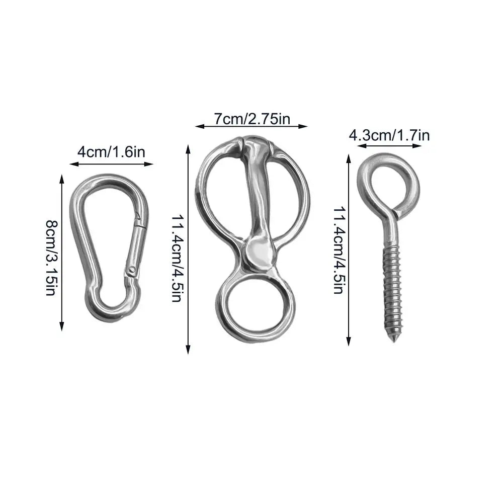 Blocker Tie Ring — Stainless Steel Stress-Release Safety Tie Ring for Horses & Dogs | White & Black
