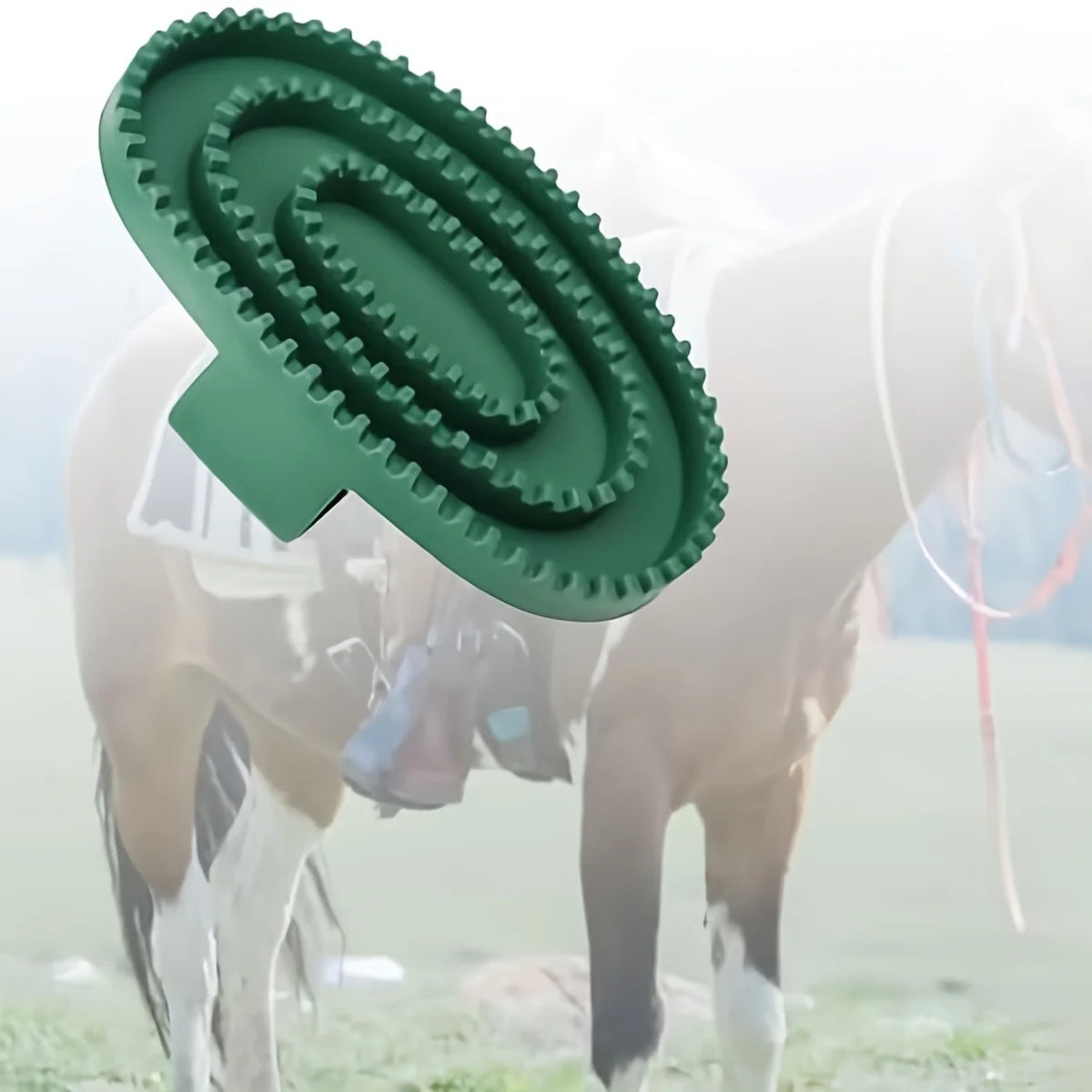 Rubber Massage & Cleaning Brush for Horses — Detangling & Bathing Tool