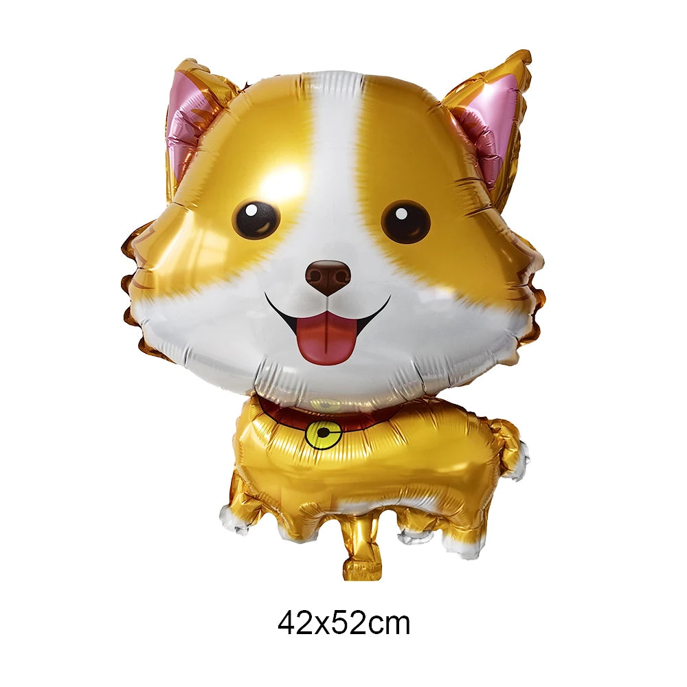 Dog Birthday Party Balloons — 12" Latex Puppy Print, Pack of 12