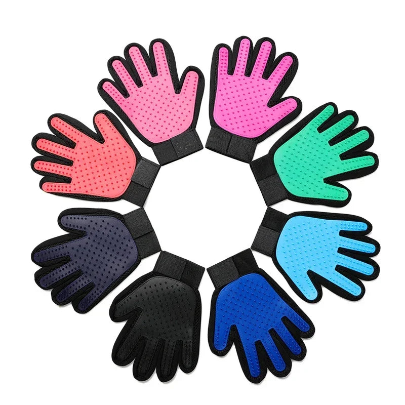Silicone Pet Grooming Gloves for Dogs & Cats — Gentle Massage & Deshedding
