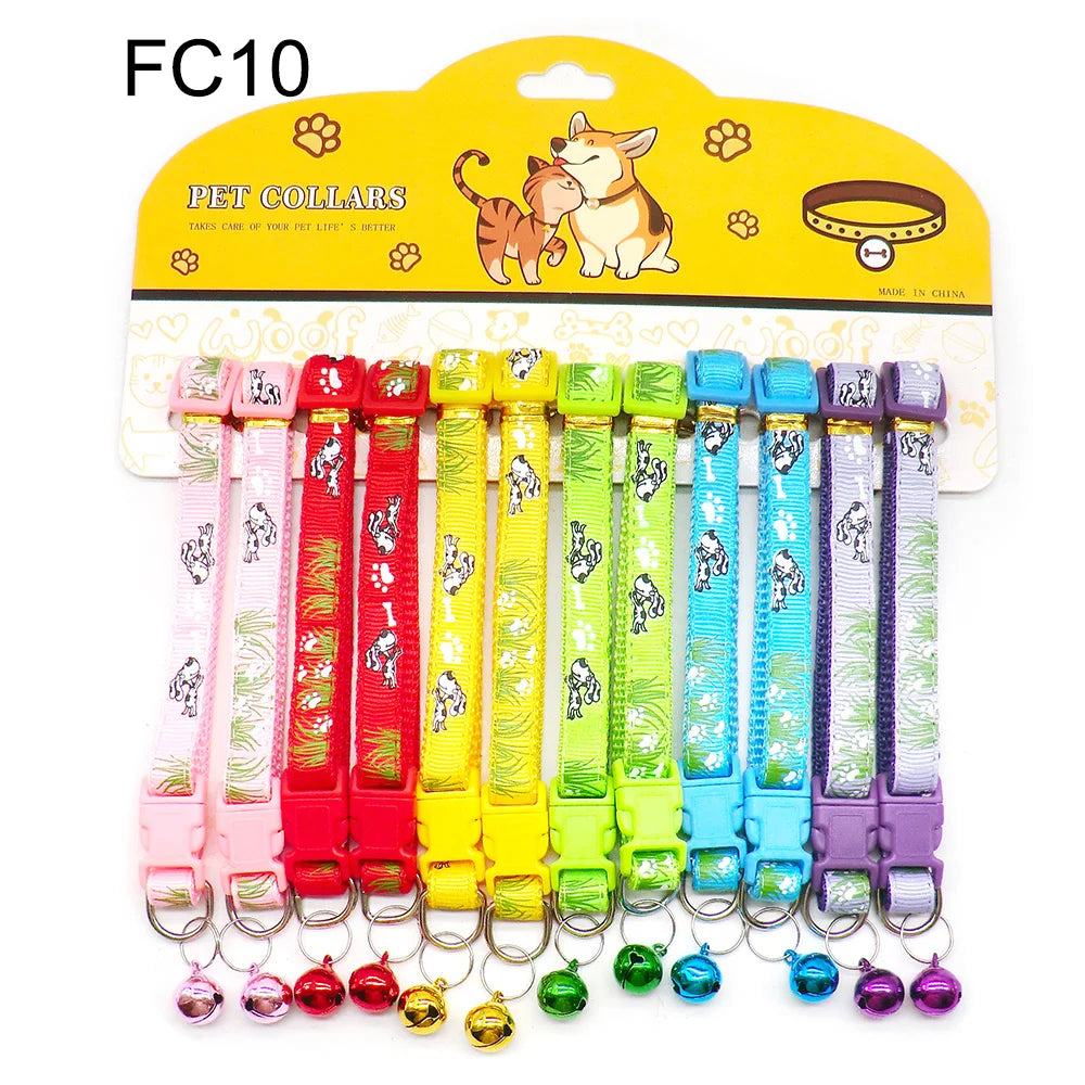 12-Pack Mix Color Dog & Cat Buckle Collars — Wholesale Anti-Lost Set