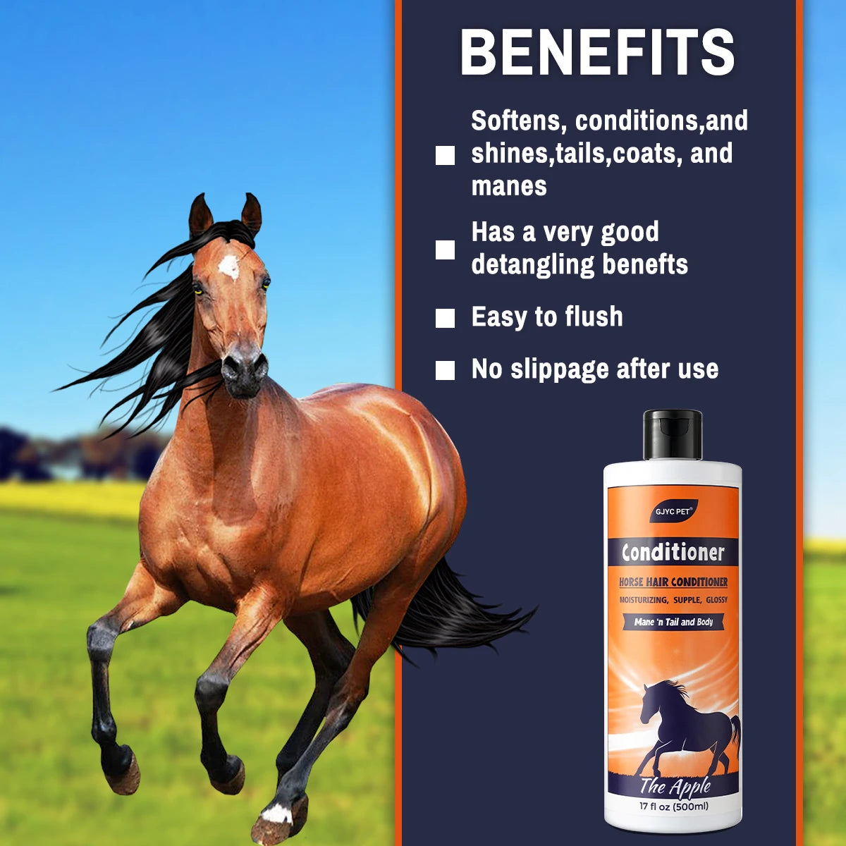 Horse Mane & Tail Shampoo, Conditioner, or Bundle — Detangler, Strengthens & Adds Shine