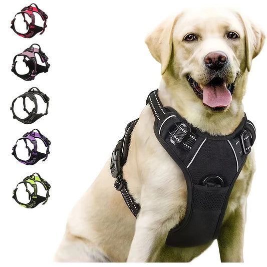 No-Pull Dog Walking Harness — Adjustable Nylon in 8 Colors