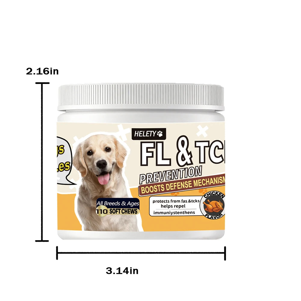 Dog Flea & Tick Prevention Chews — Allergy Relief, Anti-Itch & Skin Repair