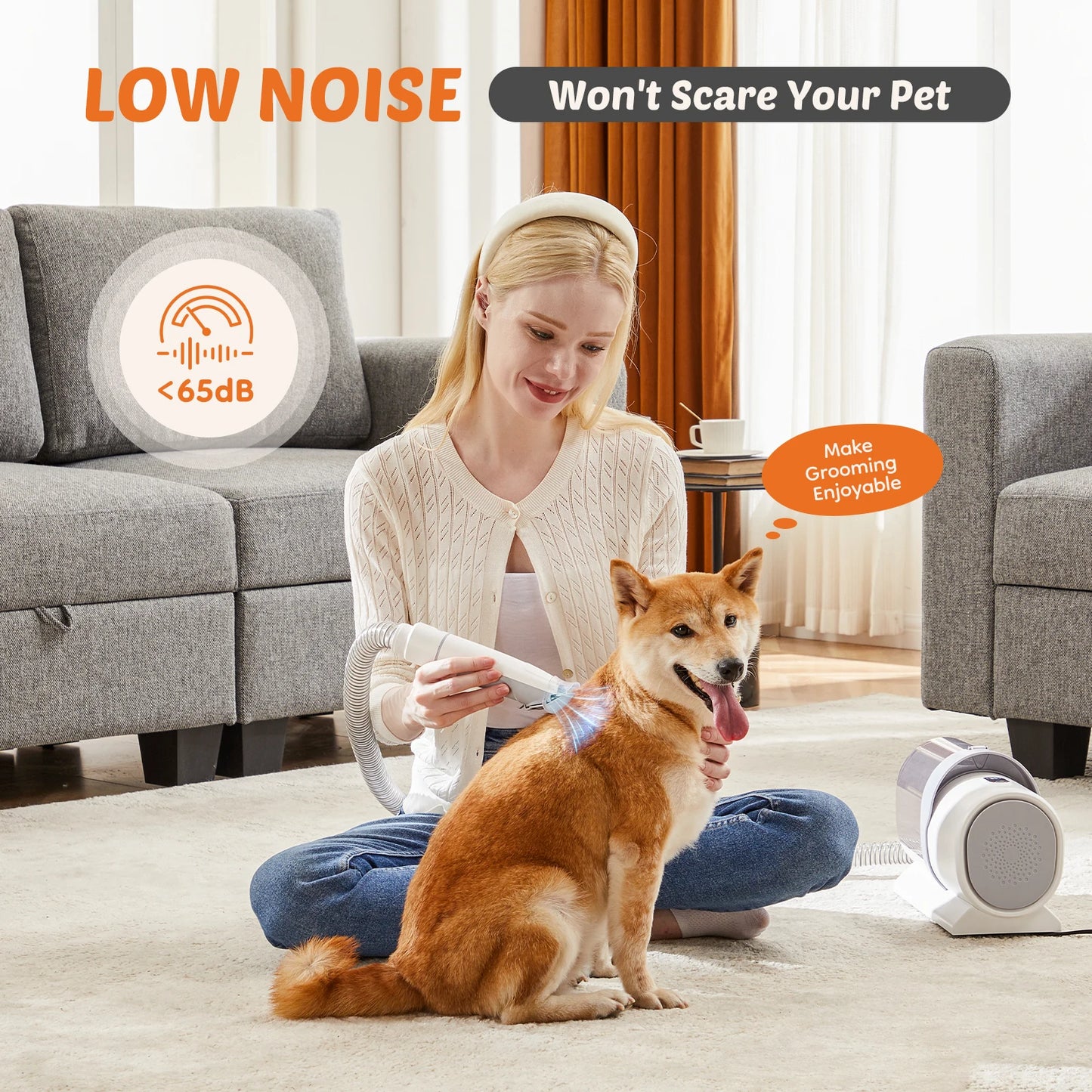 2.5L Pet Grooming Vacuum Kit — Suction Groomer for Dogs & Cats