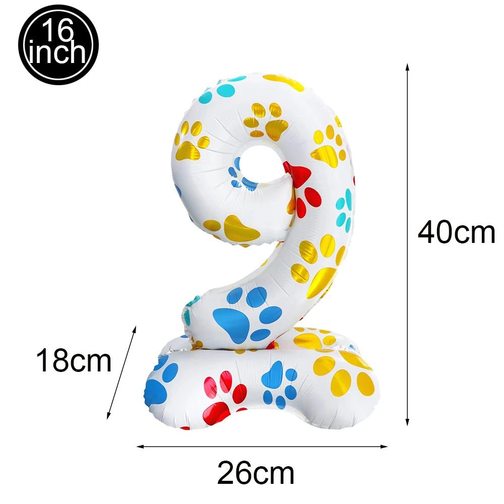 Dog Birthday Party Balloons — 12" Latex Puppy Print, Pack of 12