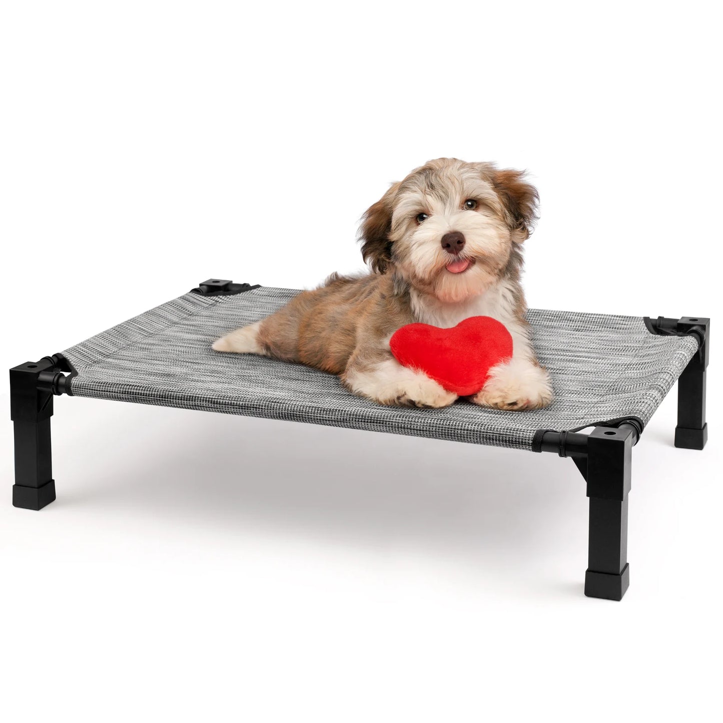 Elevated Metal Frame Dog Bed — Cooling, Chew-Proof, Breathable Mesh with Attachable Top