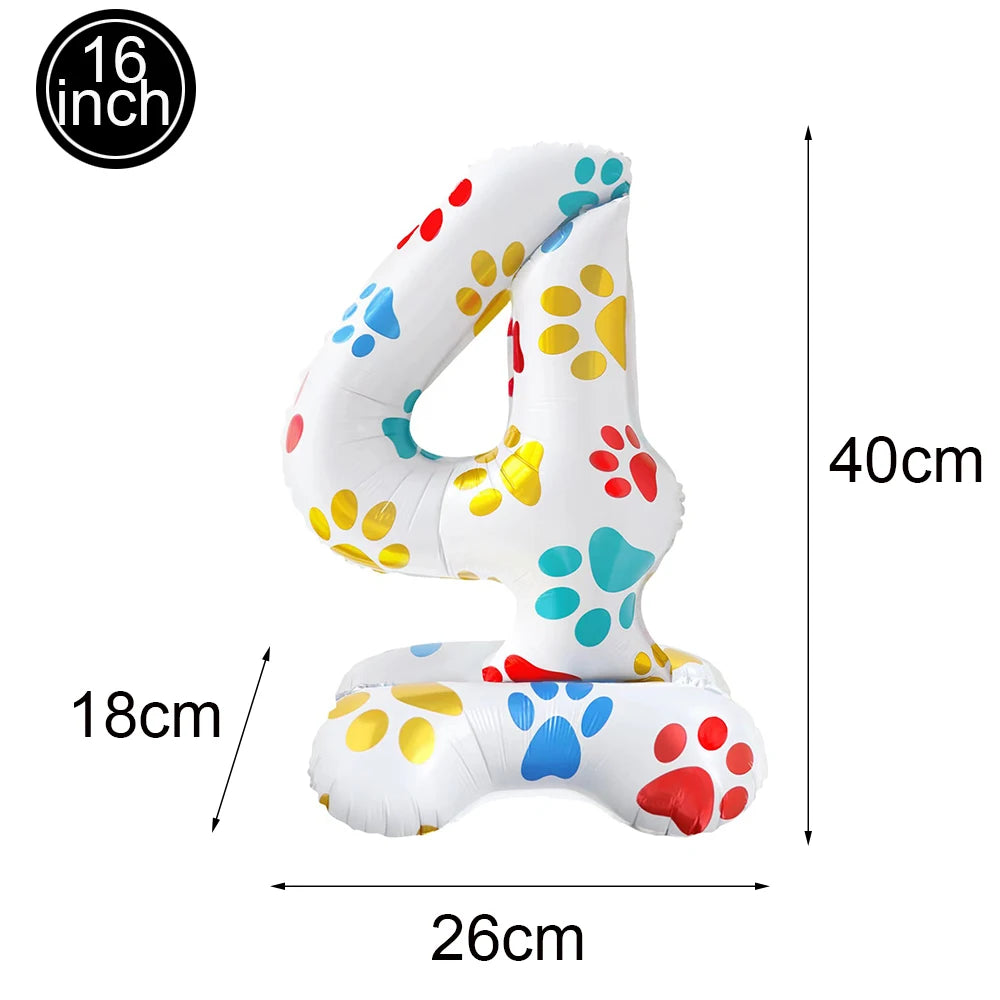 Dog Birthday Party Balloons — 12" Latex Puppy Print, Pack of 12
