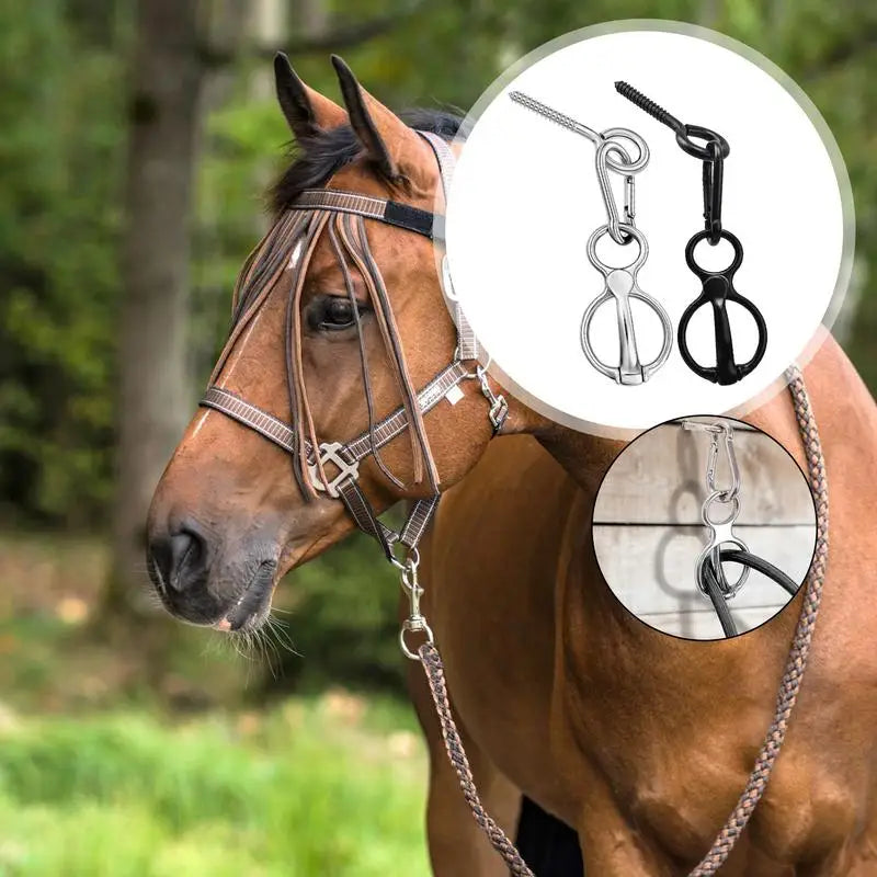 Blocker Tie Ring — Stainless Steel Stress-Release Safety Tie Ring for Horses & Dogs | White & Black