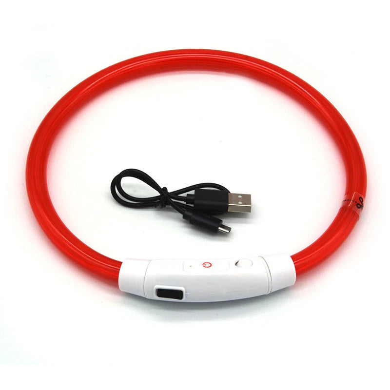 Rechargeable LED Dog Collar — Bright Light for Night Safety