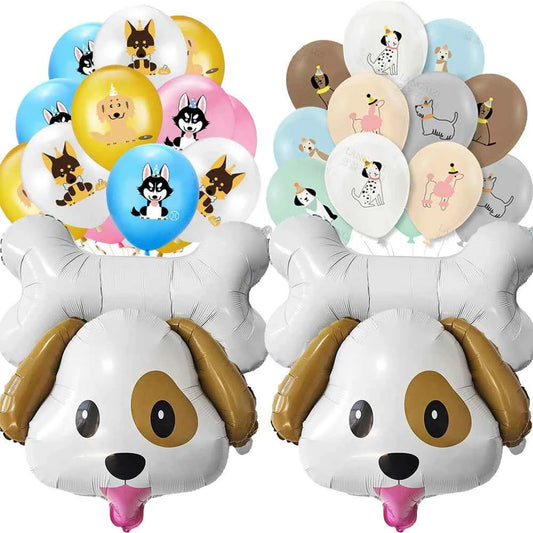 Dog Birthday Party Decorations 12inch Latex Print Animal Balloons Cute Pet Puppy Theme Baby Shower Birthday Party Decor Supplies