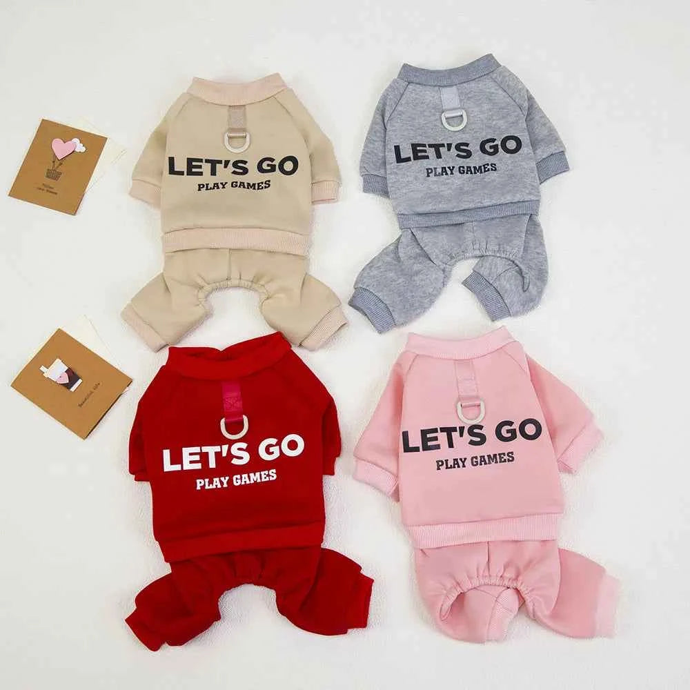 4 Legs Dog Hoodies Jumpsuit for Small Dogs Puppy Clothes Sport Dog Pullover Sweatshirt Doggies Winter Coat Warm Pet Cat Apparel