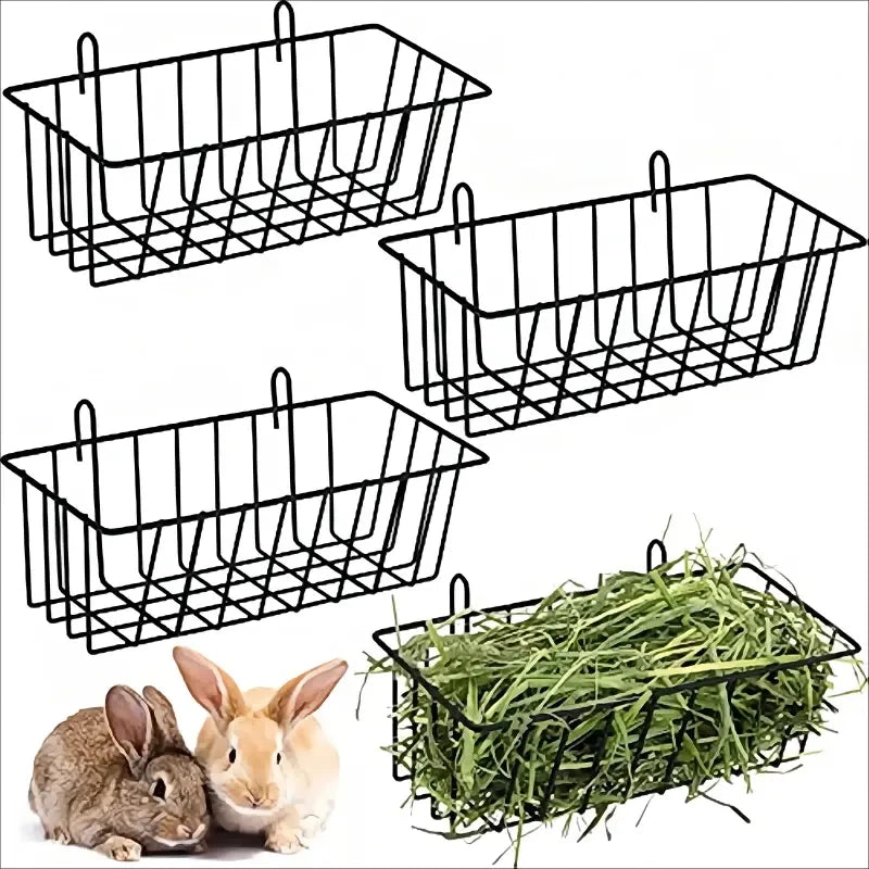 Metal Hay Rack Feeder for Rabbit, Guinea Pig & Bunny Cages — Multi-Function | 23x10x7.5cm