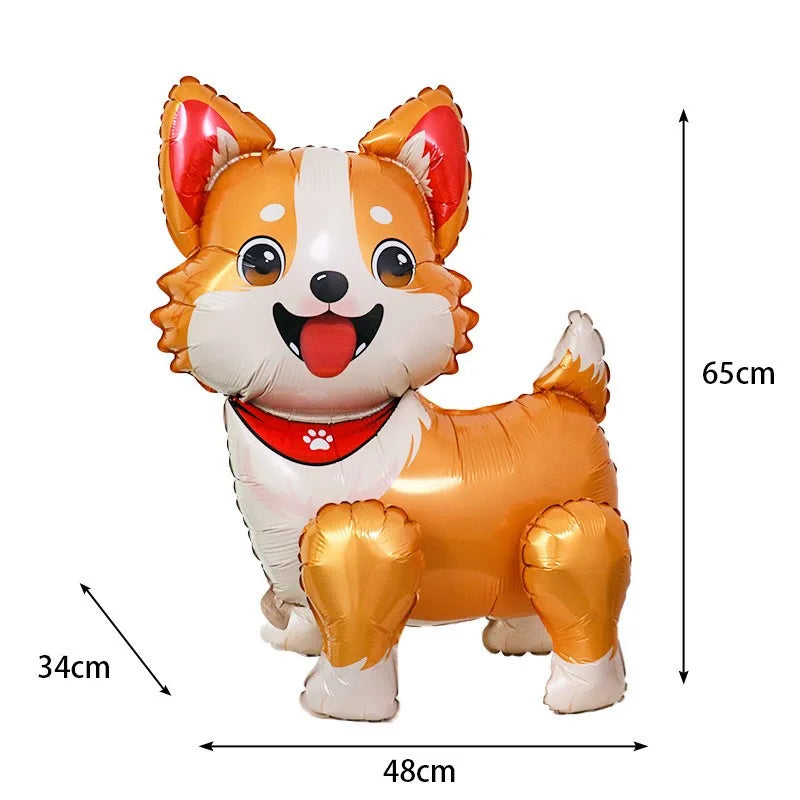 Dog Birthday Party Balloons — 12" Latex Puppy Print, Pack of 12