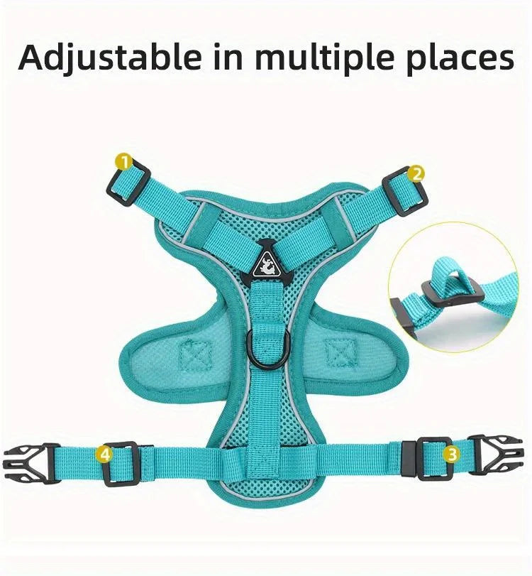 No-Pull Dog & Cat Harness & Leash Set — Adjustable, Reflective Vest