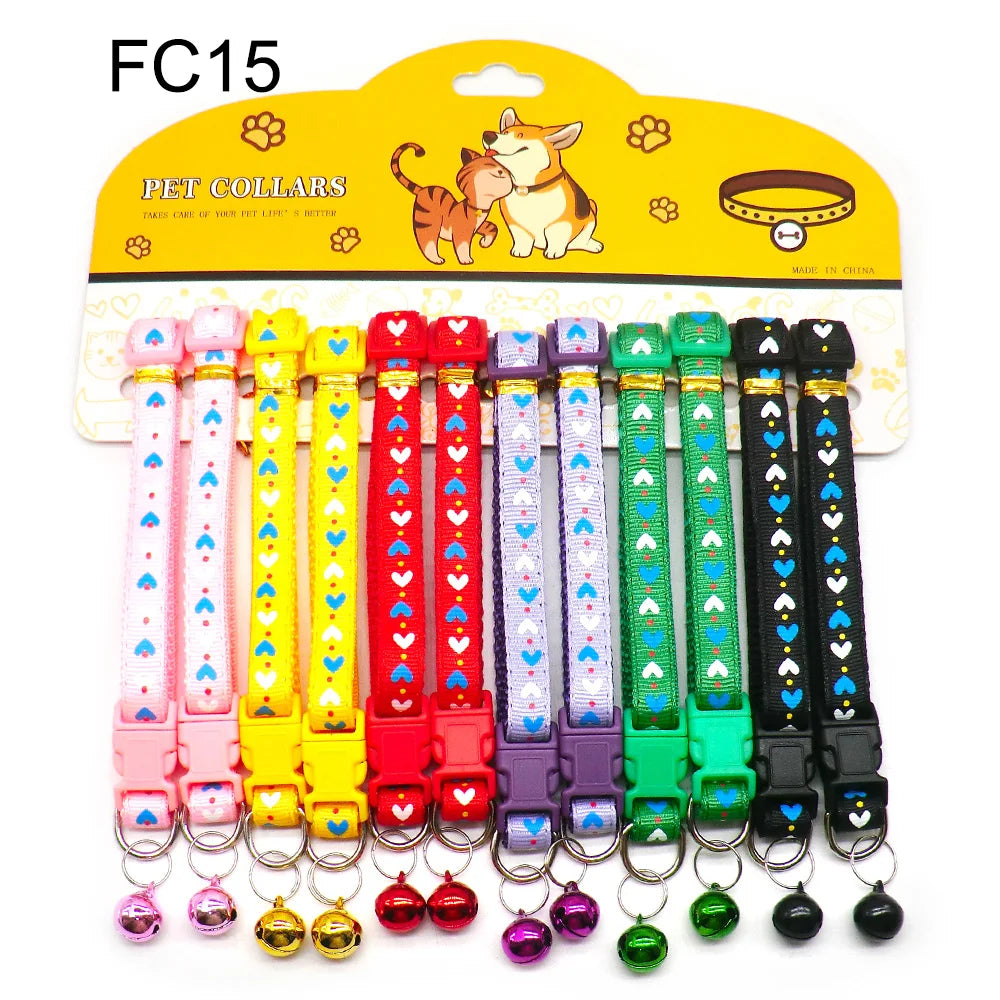 12-Pack Mix Color Dog & Cat Buckle Collars — Wholesale Anti-Lost Set