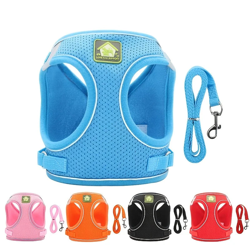 Reflective Dog Harness & Leash Set — Safety Walking Gear