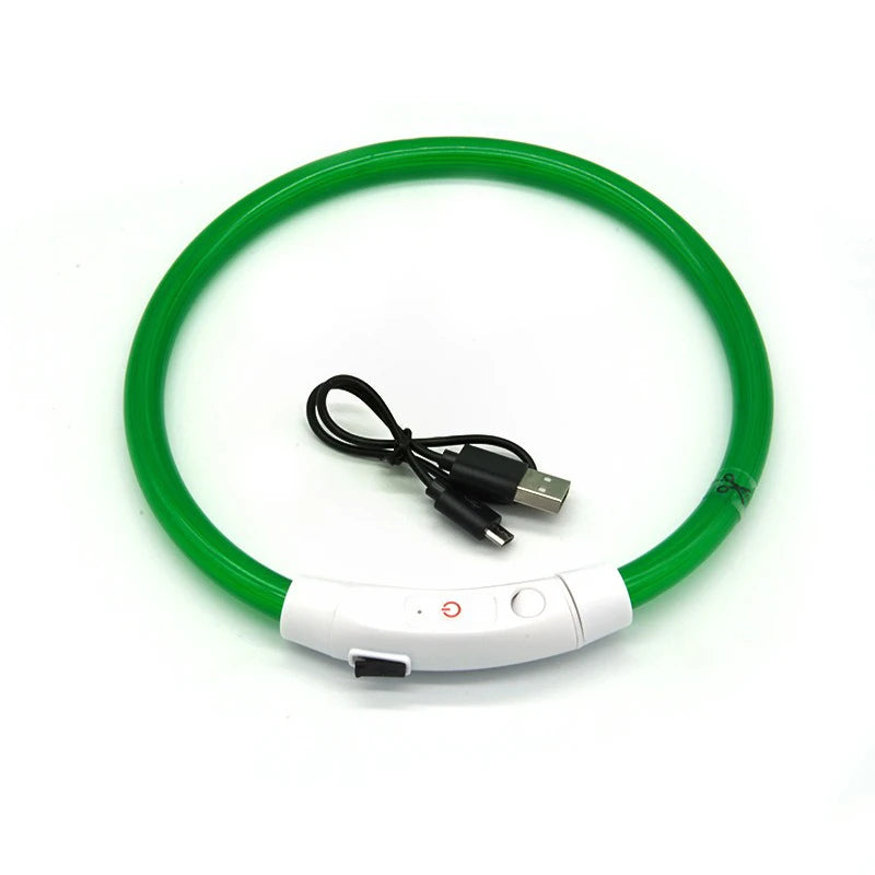 Rechargeable LED Dog Collar — Bright Light for Night Safety
