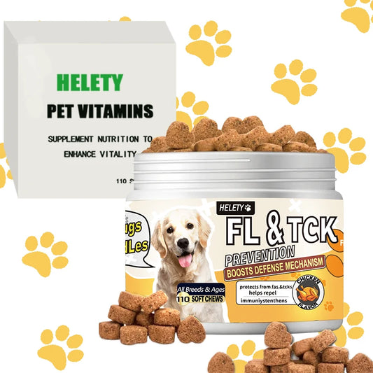 Dog Flea & Tick Prevention Chews — Allergy Relief, Anti-Itch & Skin Repair