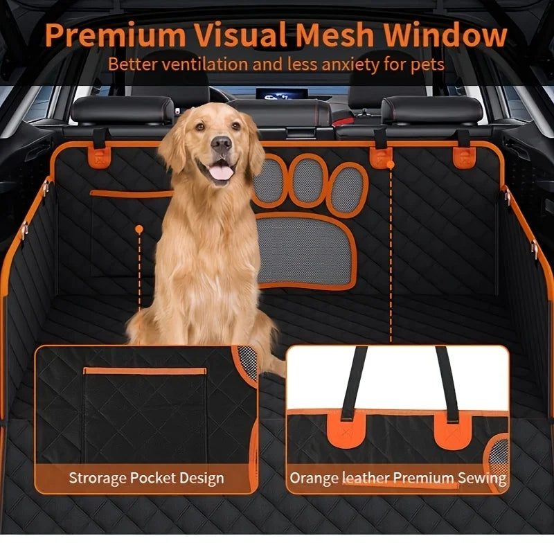 Heavy Duty Dog Car Seat Cover — Waterproof, Scratch-Resistant, Striped Anti-Slip Rear Protector