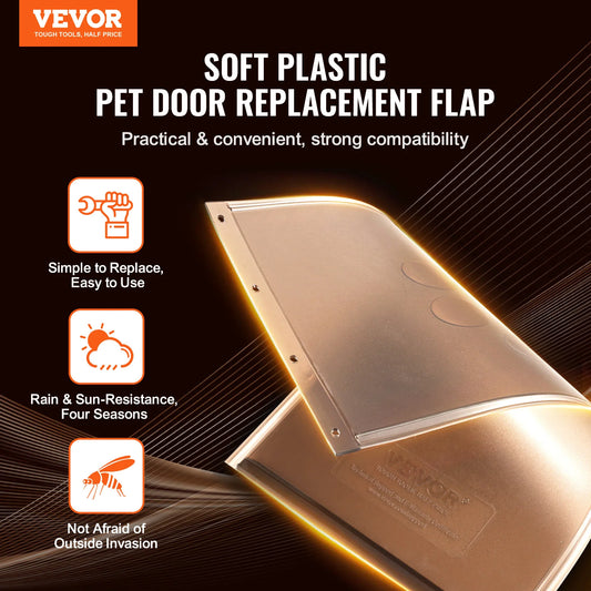 Pet Door Replacement Flap — Magnetic Strip, Weatherproof Thickened PVC