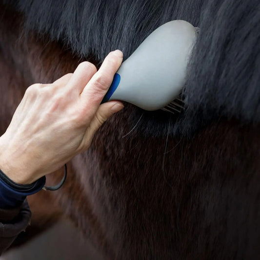 Horse Mane & Tail Brush — Soft Rubber Grip, Needle Bristles (Random Color)