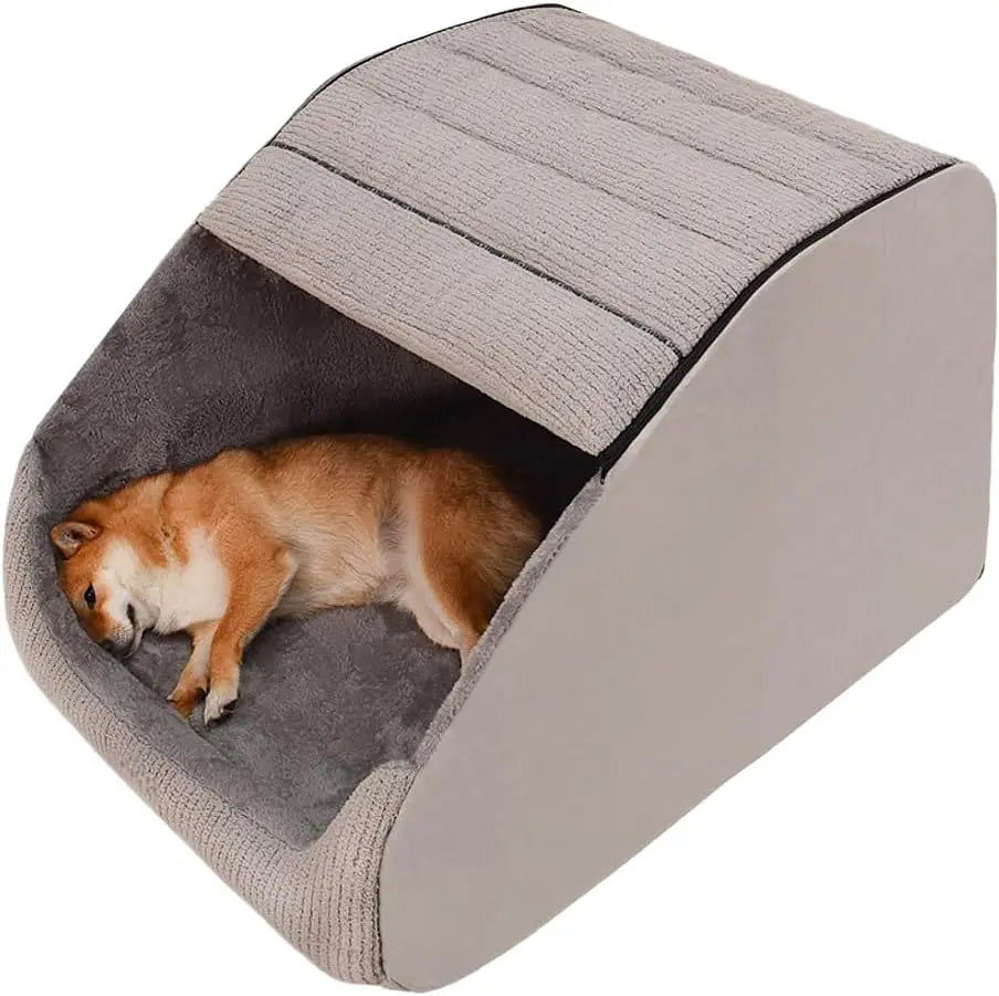 Extra Large Dog Bed Cave House — 30D Memory Sponge, Plush Indoor, Non-Slip Bottom