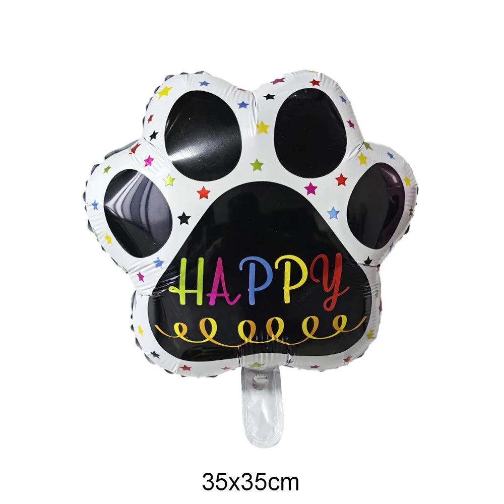 Dog Birthday Party Balloons — 12" Latex Puppy Print, Pack of 12