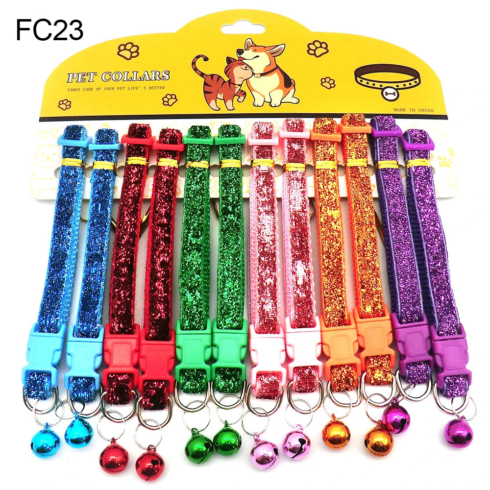 12-Pack Mix Color Dog & Cat Buckle Collars — Wholesale Anti-Lost Set