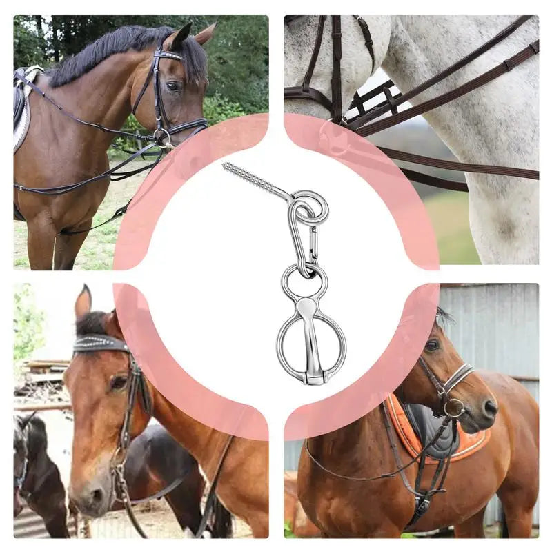 Blocker Tie Ring — Stainless Steel Stress-Release Safety Tie Ring for Horses & Dogs | White & Black