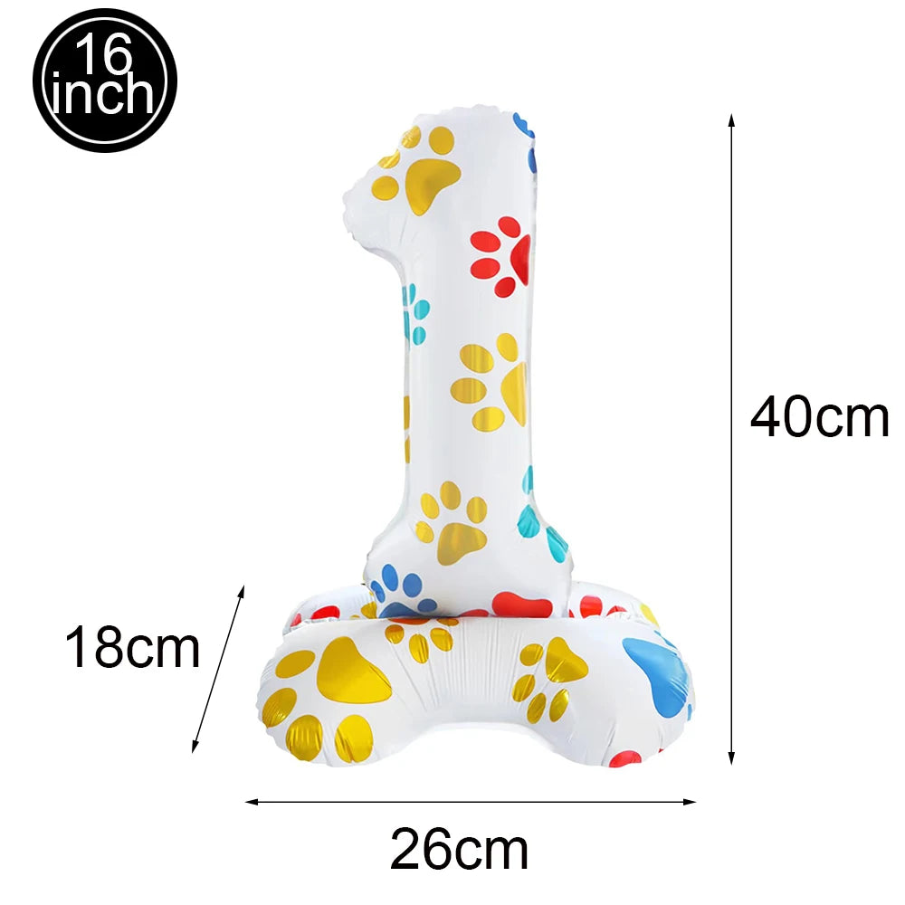Dog Birthday Party Balloons — 12" Latex Puppy Print, Pack of 12