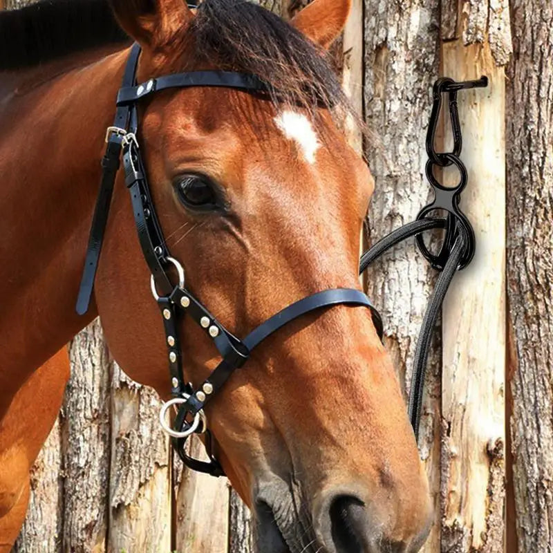Blocker Tie Ring — Stainless Steel Stress-Release Safety Tie Ring for Horses & Dogs | White & Black