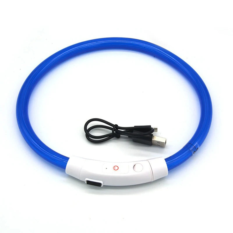 Rechargeable LED Dog Collar — Bright Light for Night Safety