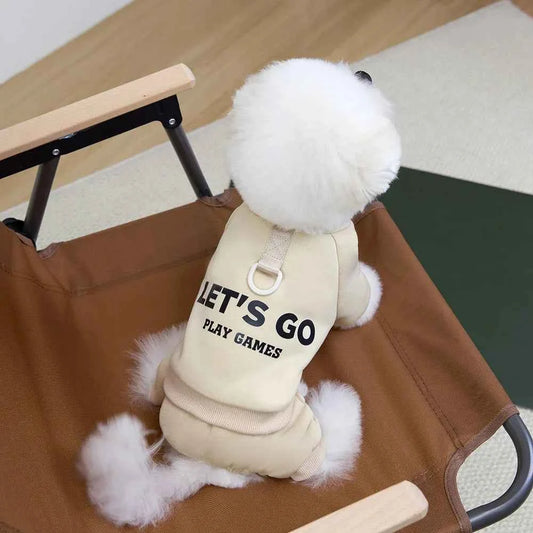 4 Legs Dog Hoodies Jumpsuit for Small Dogs Puppy Clothes Sport Dog Pullover Sweatshirt Doggies Winter Coat Warm Pet Cat Apparel