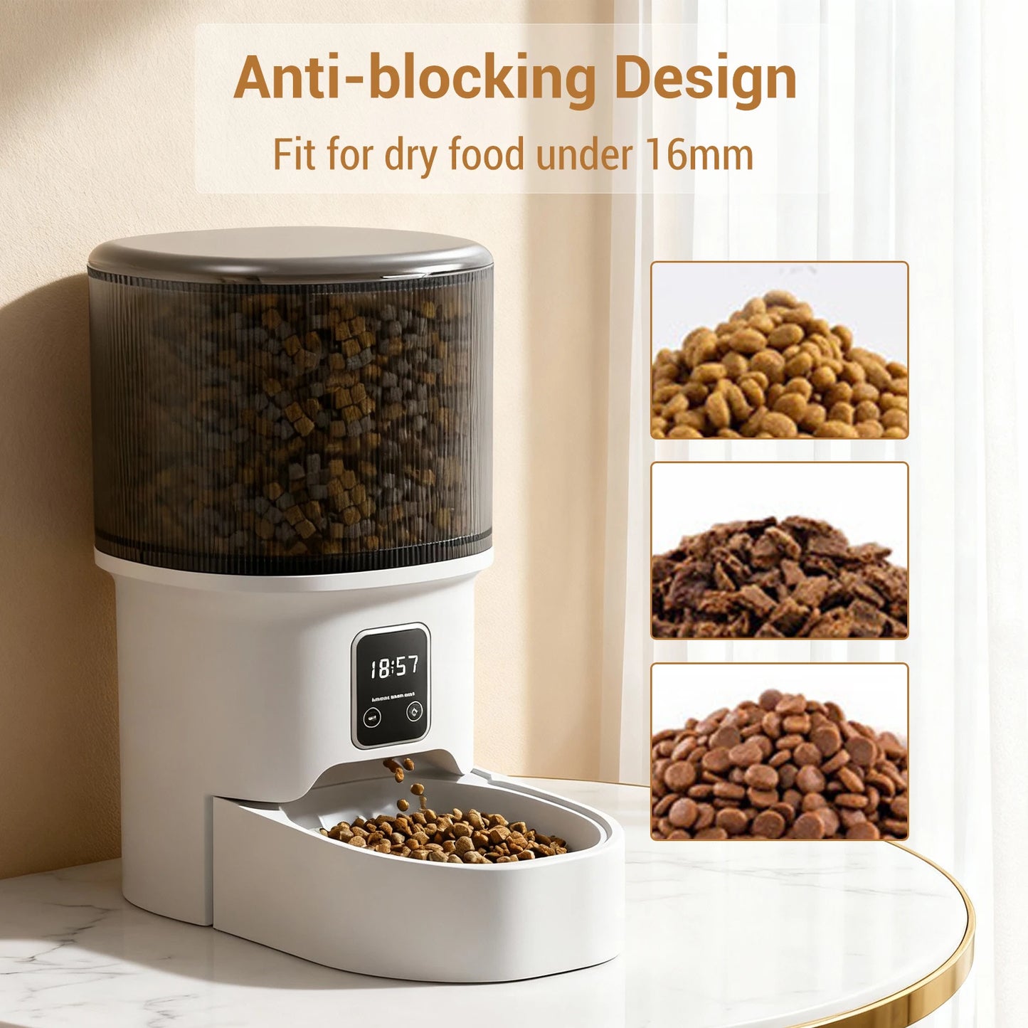4L Automatic Cat & Small Dog Feeder with Timer — 1 to 6 Scheduled Meals Per Day