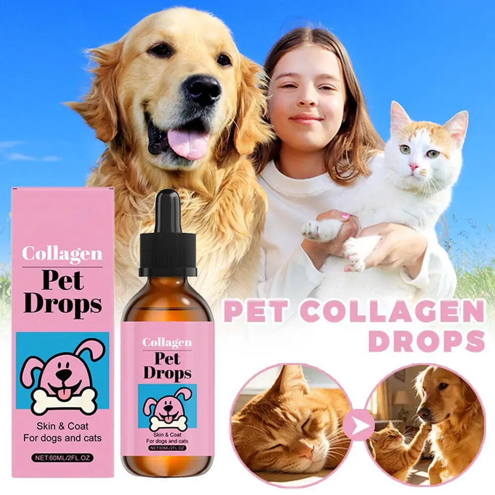 Dog Collagen Drops Gentle Formula for Coat & Skin Care Main Dietary Supplement Dog Cleaning Supplies Pet collagen drops