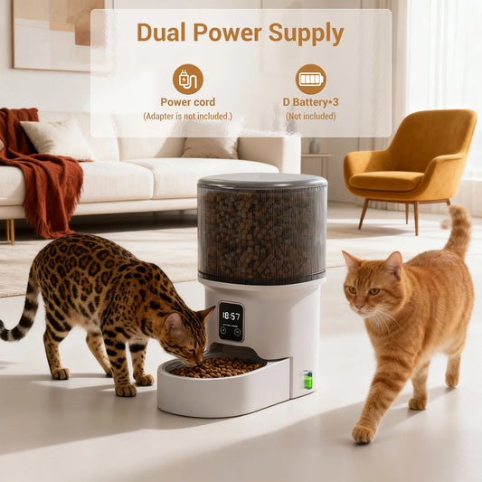 4L Automatic Cat & Small Dog Feeder with Timer — 1 to 6 Scheduled Meals Per Day