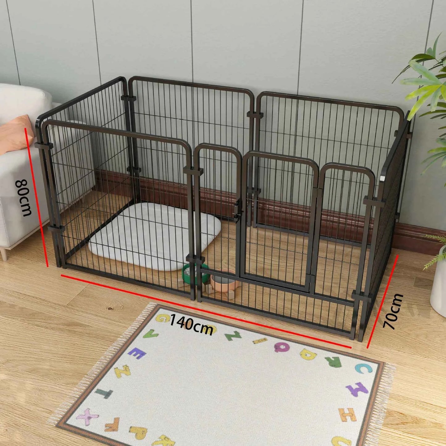 Heavy Duty Pet Playpen — 4 or 6 Foldable Stainless Steel Panels for Dogs, Cats & Rabbits