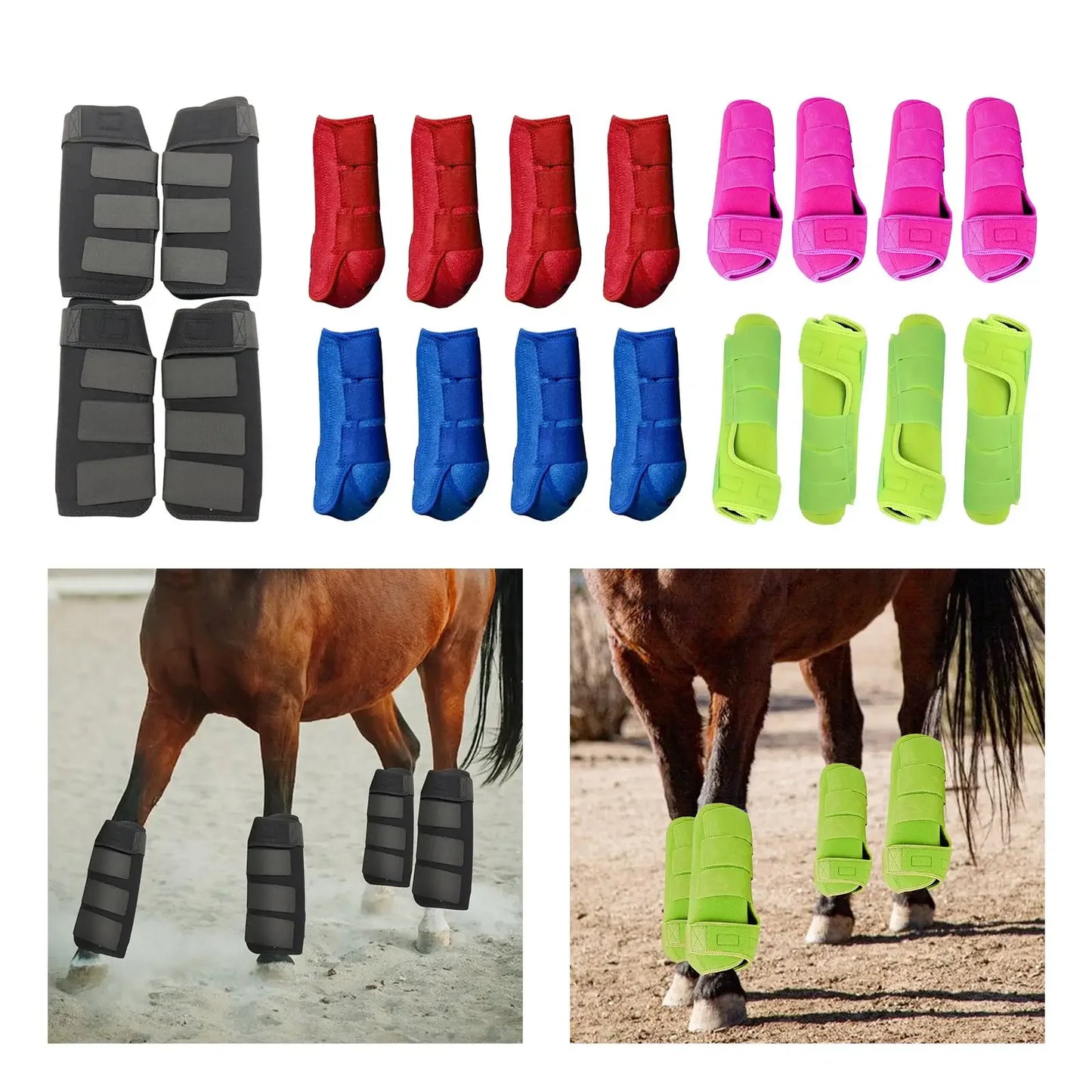 Horse Leg Boots — 4-Pack Durable Protection & Support for Outdoor Training | S, M, L