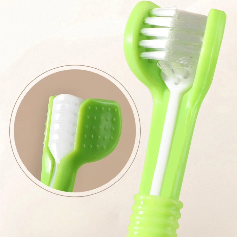 3-Sided Dog & Cat Toothbrush — Removes Bad Breath & Tartar