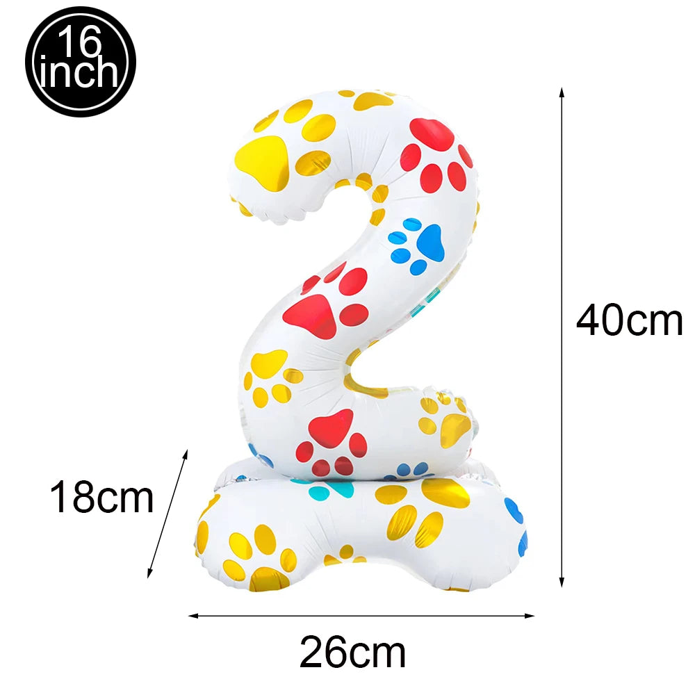 Dog Birthday Party Balloons — 12" Latex Puppy Print, Pack of 12