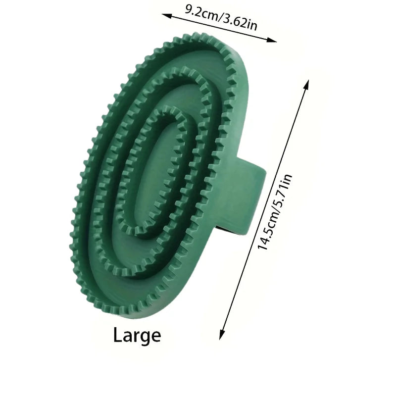 Rubber Massage & Cleaning Brush for Horses — Detangling & Bathing Tool