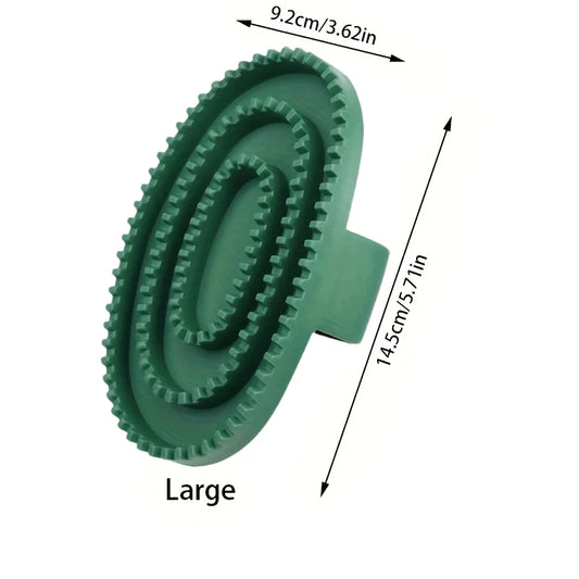 Rubber Massage & Cleaning Brush for Horses — Detangling & Bathing Tool