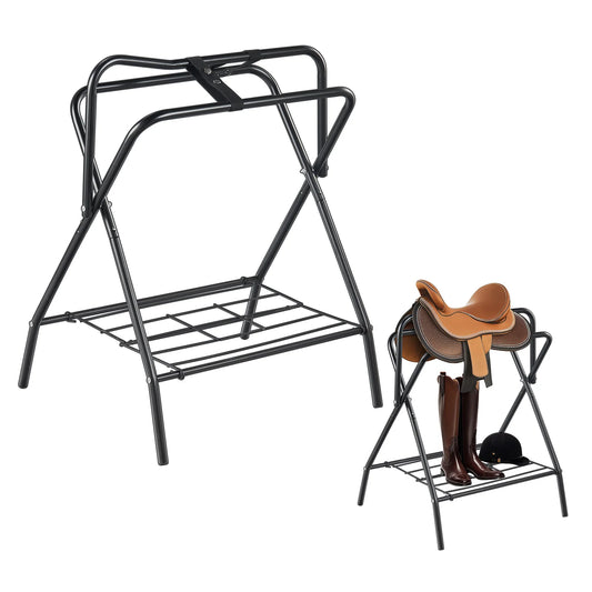Portable Folding Saddle Rack Stand — Horse Saddle, Pad & Blanket Storage