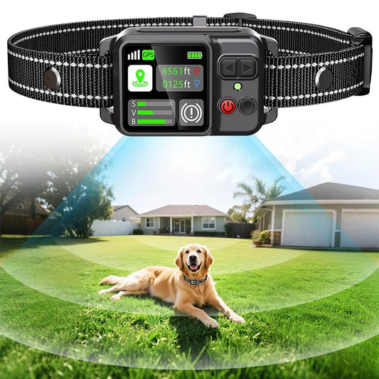 2025 Upgraded GPS Wireless Dog Collar — Electronic Fence & Bark Stopper