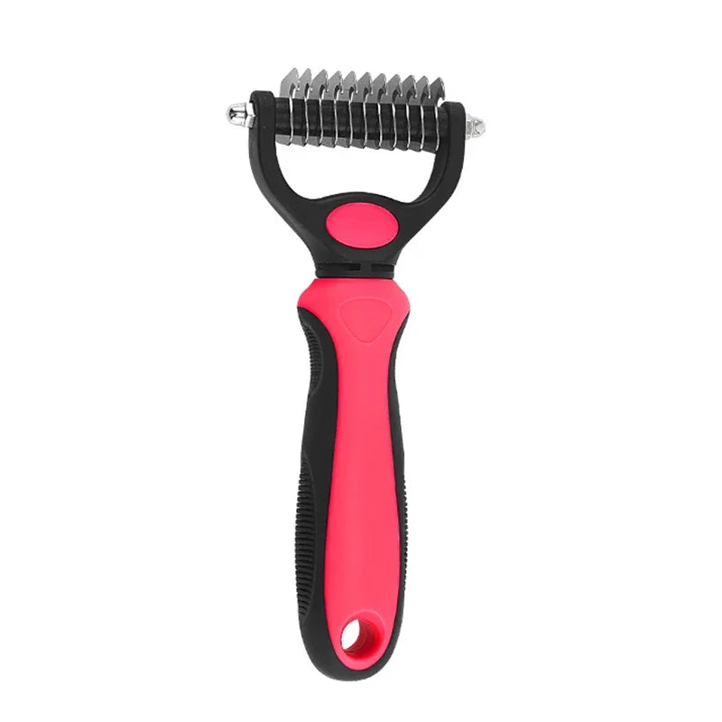 Self-Cleaning Pet Deshedding & De-Matting Comb — For Dogs & Cats