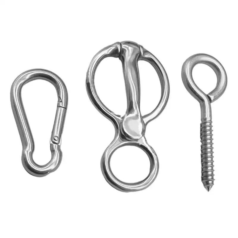 Blocker Tie Ring — Stainless Steel Stress-Release Safety Tie Ring for Horses & Dogs | White & Black