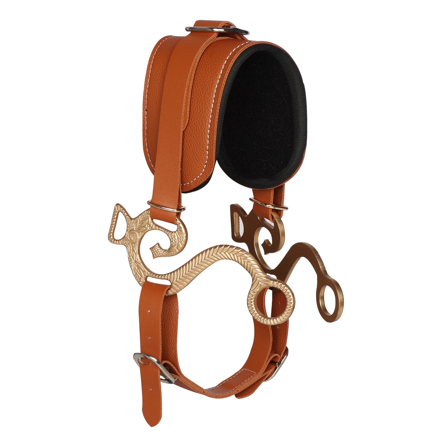 Horse Hackamore Bridle — Leather, Padded Nose, Curb Chain, English & Western