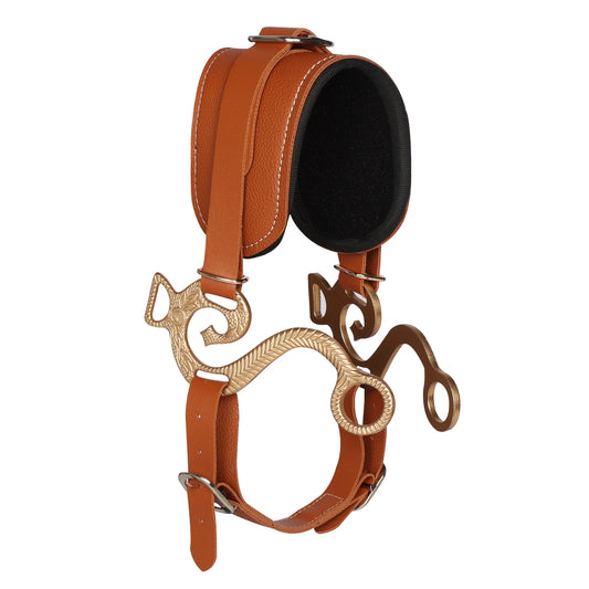 Horse Hackamore Bridle — Leather, Padded Nose, Curb Chain, English & Western