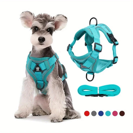 No-Pull Dog & Cat Harness & Leash Set — Adjustable, Reflective Vest